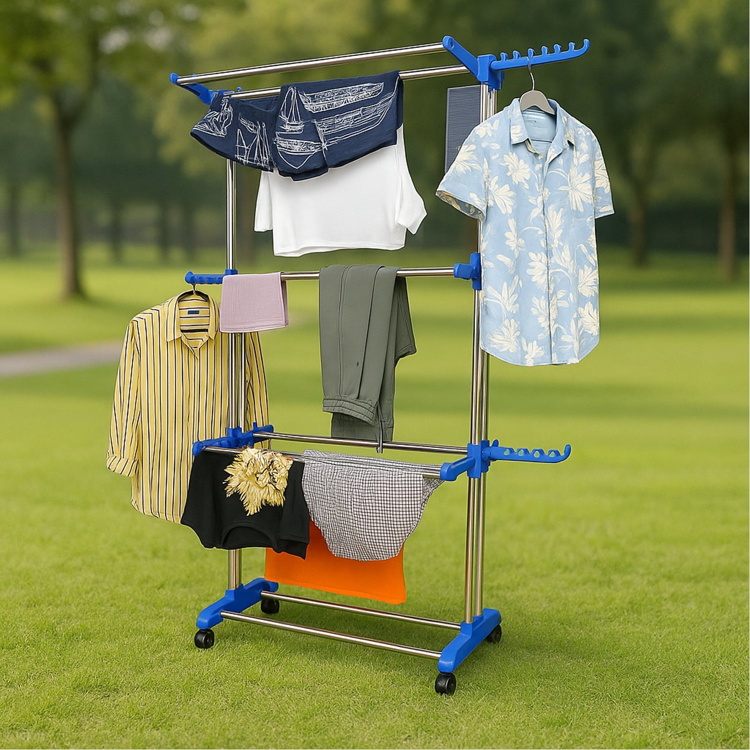 Foldable Stainless Steel Clothes Drying Stand Rack Foldable Stainless Steel Clothes Drying Stand Rack